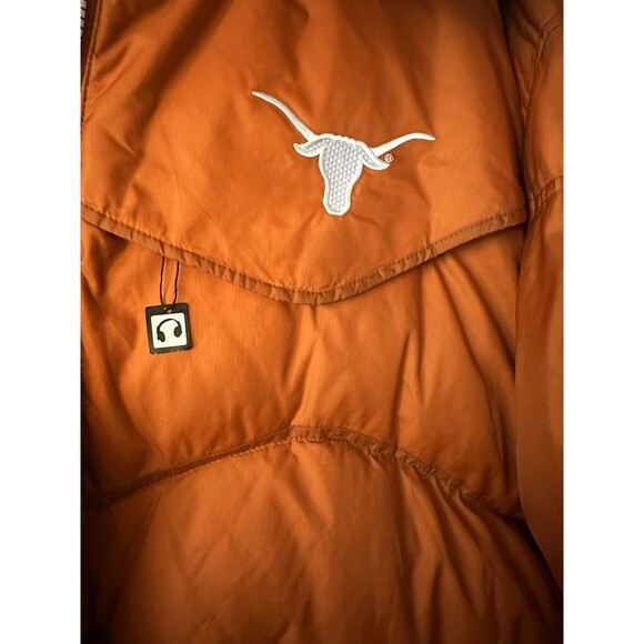 Vintage Nike Puffer Jacket XXL With Hood Texas Longhorn NCAA MINT ORANGE - Picture 2 of 11
